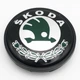 Колпачок заглушка ступицы колеса Skoda 56 мм тип 2 хром+черный+зеленый - изображение 2