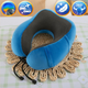 Ортопедична U-подушка з ефектом пам’яті — для шиї, подорожей та відпочинку 360° синьо-сірий KT8002721 - зображення 1