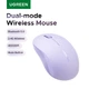Миша бездротова безшумна UGREEN M331 Bluetooth + 2.4 ГГц, 4000 dpi Purple - изображение 3