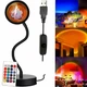 Проекционная лампа гибкая 5 Вт USB RGB черная для создания атмосферы заката модель Sunset - изображение 1