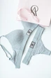 Комплект белья Victoria's Secret Cotton Lightly Lined Wireless Bra Shine Patch Grey Set 34C-S - изображение 2