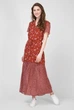 Жіноча бордова сукня з візерунком MIX PRINT Gant 34 4503084 - изображение 3