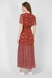 Жіноча бордова сукня з візерунком MIX PRINT Gant 34 4503084 - изображение 4