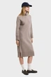 Жіноча бежева вовняна сукня HERRINGBONE DETAIL ROLLNECK DRESS Gant S 4502078 - изображение 1