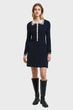 Жіноча темно-синя сукня CONTRAST RIBBED KNITTED DRESS Gant S 4502080 - изображение 1