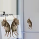 Декоративная интерьерная наклейка Мышь повесилась для декора холодильника, мебели 2 шт. Серый - изображение 2