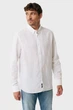 Чоловіча біла лляна сорочка CALEB Basic linen shirt Mexx XL MF007200151M - изображение 1