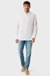 Чоловіча біла лляна сорочка CALEB Basic linen shirt Mexx XL MF007200151M - изображение 2
