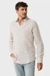 Чоловіча бежева лляна сорочка у смужку AIDEN Basic linen shirt striped Mexx M MF007200351M - изображение 1
