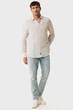 Чоловіча бежева лляна сорочка у смужку AIDEN Basic linen shirt striped Mexx M MF007200351M - изображение 2