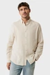 Чоловіча бежева лляна сорочка CALEB Basic linen shirt Mexx M MF007200151M - изображение 1