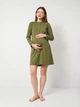 Ночная рубашка для беременных и кормящих KOKO Boutique хаки с длинным рукавом, S/M - изображение 1