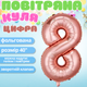 Повітряна куля у вигляді цифри 8 рожеве золото 40 дюймів фольгована - зображення 2