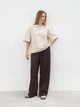 Футболка з цупкої 100% бавовни «Бейсік» ROMASHKA Бежевий, One size Petite, 18924 - зображення 2