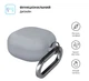 Силиконовый чехол для наушников Samsung Galaxy Buds Core, Hang Case, серый, ультратонкий защитный кейс толщиной 2 мм, защита от царапин, пыли и ударов, компактный, с карабином для крепления, ArmorStandart (ARM89775) - изображение 2