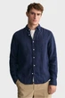 Чоловіча темно-синя лляна сорочка REG GMNT DYED LINEN Gant S 3240120 - зображення 1
