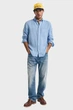 Чоловіча блакитна лляна сорочка REG GMNT DYED LINEN Gant XL 3240120 - изображение 4