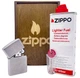 Подарунковий набір Zippo у дерев'яній коробці: Запальничка Zippo Brushed Chrome Classic, Бензин, Кремній - изображение 1