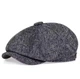 Кепка мужская кепка газетчика уличная кепка Gorras черный меланж весна/осень арт.232 - изображение 1