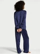 Піжама Сатинова (сорочка + штани) Victoria's Secret Signature Satin Long Pajama Set L Regular Синій (27230266) - изображение 2