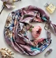Шовковий платок My Scarf "Розова перлина" 90 на 90 см з камінням розовий кварц і амазоніт - зображення 2