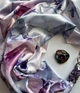 Шовкова хустка My Scarf "Блакитна троянда" 90 на 90 см з каменем аметист - изображение 3