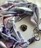 Шовкова хустка My Scarf "Блакитна троянда" 90 на 90 см з каменем аметист - изображение 8