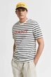 Чоловіча біла футболка у смужку GRAPHIC STRIPED Gant S 2003307 - изображение 1