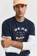 Чоловіча темно-синя футболка GRAPHIC SS T-SHIRT Gant S 2003299 - изображение 4