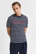 Чоловіча темно-синя футболка у смужку GRAPHIC STRIPED Gant L 2003307 - изображение 1