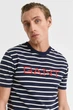 Чоловіча темно-синя футболка у смужку GRAPHIC STRIPED Gant L 2003307 - изображение 4