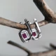 Серебряные серьги LoveR с натуральным рубином квадратной формы, сияющими фианитами и английским замком - изображение 3