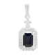 Серебряная подвеска с сапфиром 5.58ct, фианитами (2202646) - изображение 1