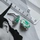 Серебряные серьги с натуральным изумрудом 11.133ct (2206316) - изображение 4