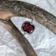 Серебряное кольцо с искусственным гранатом nano 4.798ct, вес изделия 4,3 гр (60002400) - изображение 3