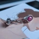 Серебряные серьги с натуральным рубином 7ct (2205098) - изображение 5