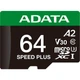 Карта памъяти microSDXC (UHS-1 U3) A-DATA SPEED PLUS 64Gb Class 10 V30 A2 (R-160Mb/s W140Mb/s) (adapter SD) - изображение 2