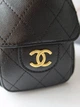 Сумка жіноча Chanel mini handbag black gold чорна (046) - зображення 7