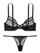 Комплект Very Sexy VS Logo Embroidery Unlined Low-Cut Demi Bra Чорний 80D-L - изображение 1