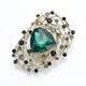 Брошь BROCHE бижутерия с кристаллами Авангард зелёная BRBF114097 - изображение 3