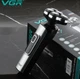Электробритва мужская VGR V-385 роторная аккумуляторная IPX5 5D плавающие головки LED дисплей USB турбо режим - изображение 5