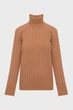 Жіночий коричневий вовняний гольф RIBBED TURTLENECK Gant L 4805397 - изображение 1