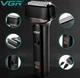 Электробритва мужская VGR V-371 роторная аккумуляторная IPX5 LED дисплей 3 лезвия USB 6500 об/мин - изображение 3