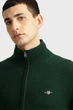 Чоловічий зелений вовняний кардиган EXTRAFINE LAMBSWOOL ZIP Gant S 8050275 - изображение 5