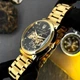 Класичний чоловічий годинник Awarder 022-3D Не Забуду Дім Gold-Black Steel - изображение 4