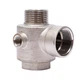 Соединитель пятивыводной + обратный клапан 80мм M1”×F1”×F1”×M1/4”×F1/4” Silver 480г AQUATICA (779601) - изображение 5