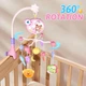 Музыкальный мобиль с проектором и пультом Карусель на кроватку WToys Розовый - изображение 3