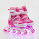 Детские раздвижные ролики с шлемом и защитой 3в1 SP-Sport Skates 0012-3 размер 31-34 Pink-Light Pink - изображение 2