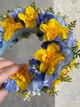 Обруч Віночок на голову Прикраса для волосся жовто блакитного кольору 2724 - изображение 3