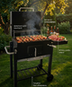 Гриль барбекю вугільний із кришкою BBQ мангал на колесах для дачі пересувний гриль із решіткою в альтанку для стейків із дахом - зображення 3